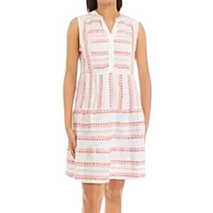 NWT Single Thread Embroidered Cotton Gauze Dress Womens XL Ruffle Tiered Boho